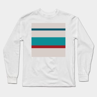 A pleasant batter of Rouge, Blush, Pastel Gray, Dark Cyan and Petrol stripes. Long Sleeve T-Shirt